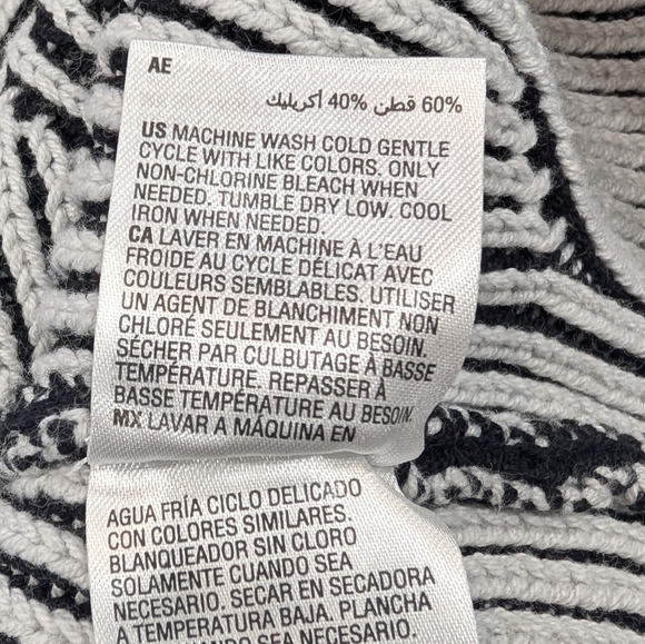 INC International Concepts monochrome wave cotton blend cardigan. Large - Picture 15 of 16